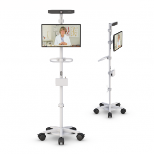 RCMC-10 Telehealth Communications Cart with Poly Studio P15 camera