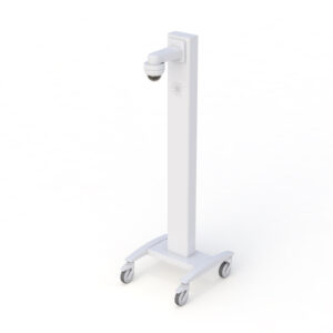 Lightweight Telemedicine Cart with PTZ camera and incorporated speaker mounts